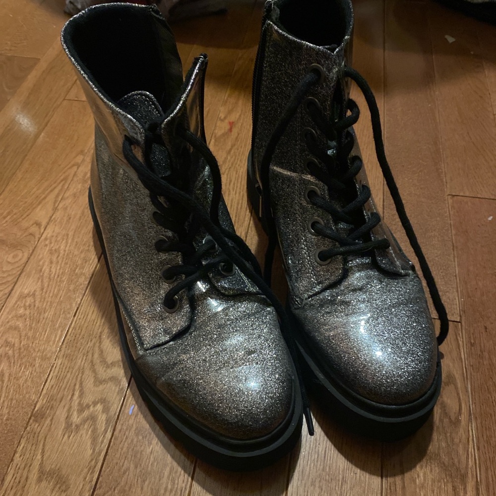 LimeLight glitter platform boots